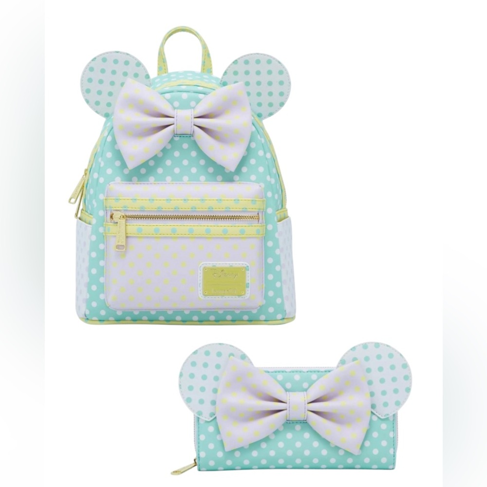 Loungefly Disney Exclusive Minnie Mouse Miniback & Wallet Set NWT